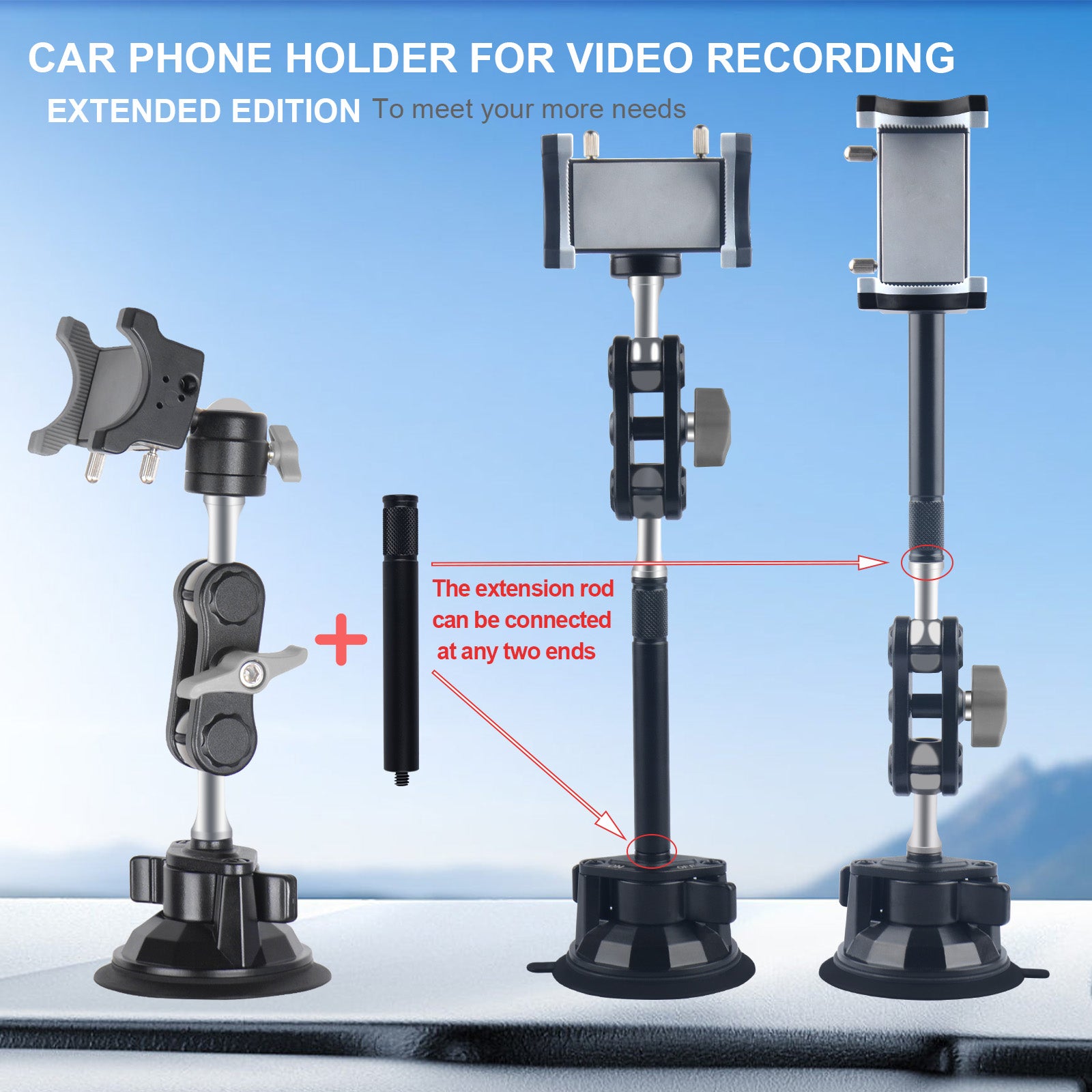 leepiya Car Phone Holder for Video Recording Universal Magic Arm