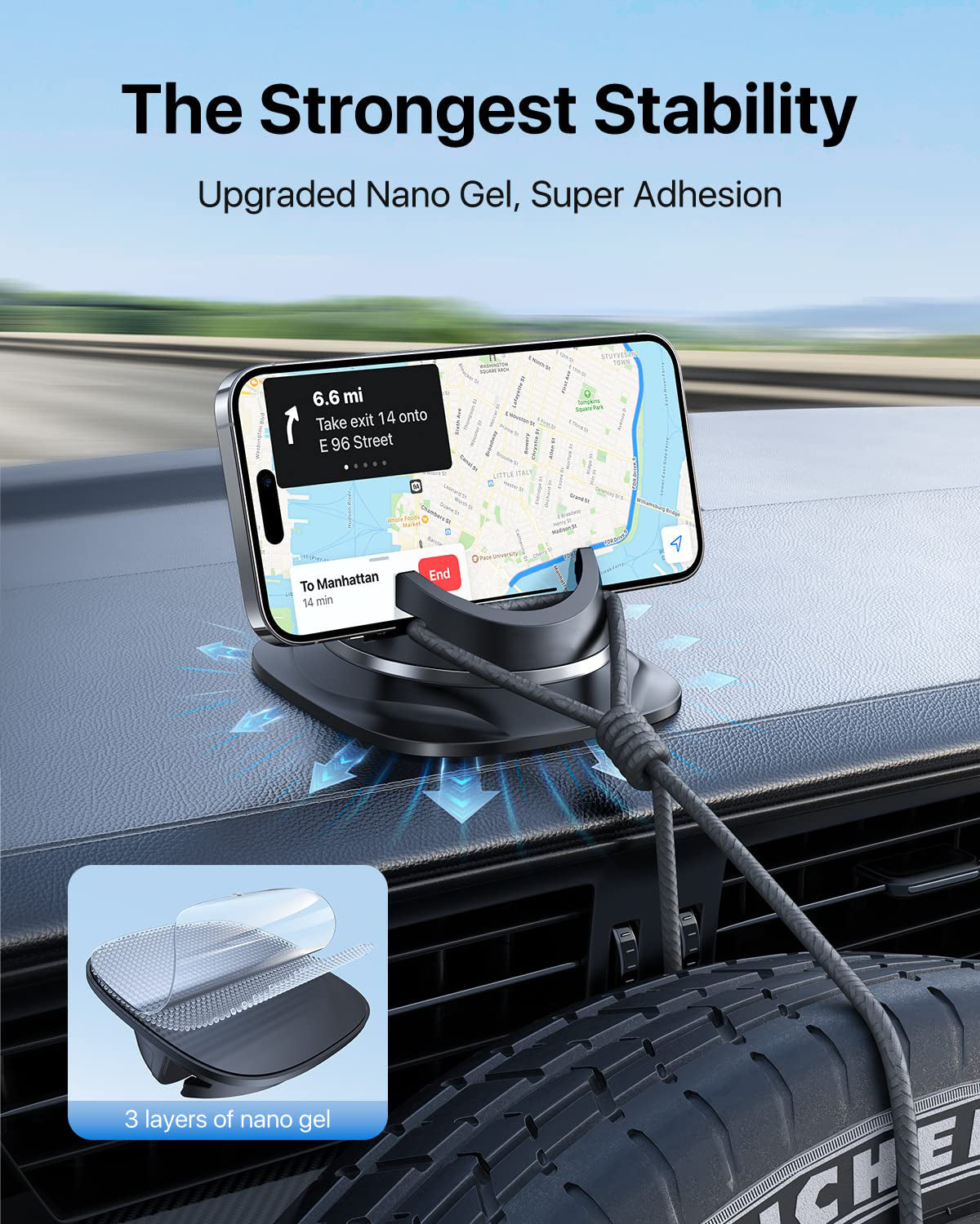 Reusable Silicone Phone Mount for Car