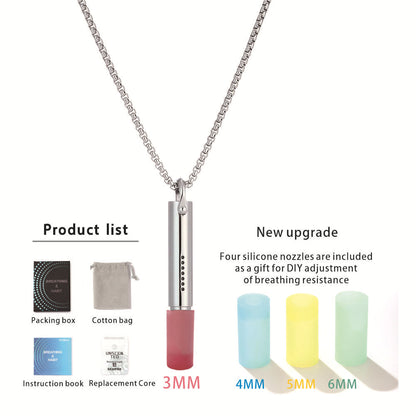 New silicone mouth breathing necklace replacement adjustable resistance cotton core fruit aromatherapy stress relief anxiety relief titanium steel jewelry