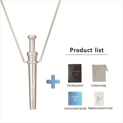Flat head perfume extractor necklace spring retractable straw anxiety relief decompression mindfulness 2-in-1 breathing pendant